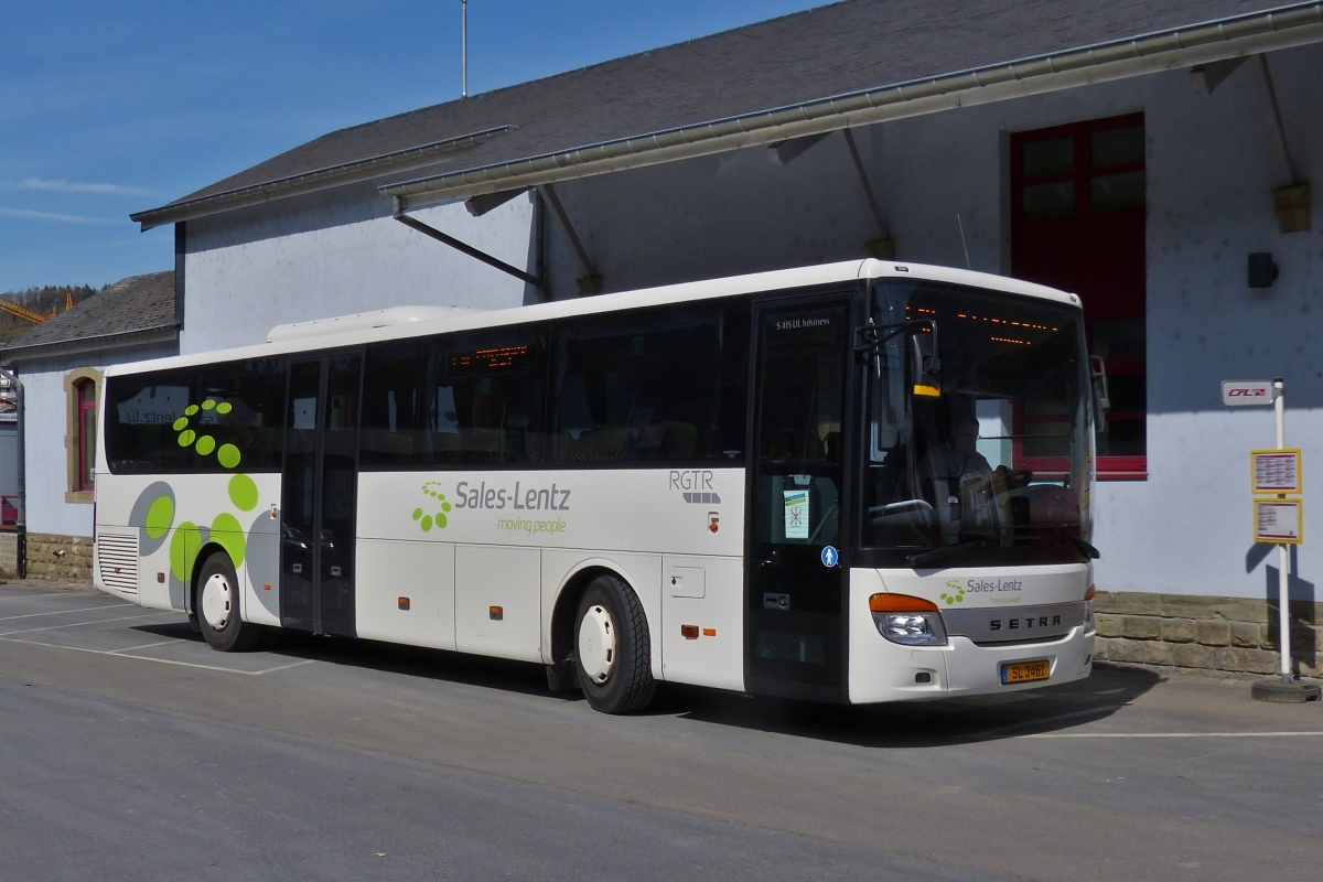 SL 3461, Setra S 415 UL von Sales Lentz, als SEV Shuttle zwischen Wiltz und Ettelbrück unterwegs. Wiltz 09.04.2021.