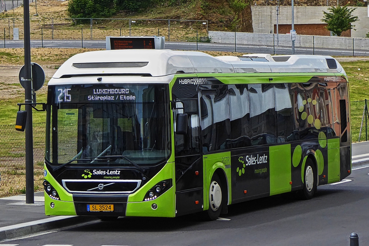 SL 3524, Volvo 7900 Hybridbus, von Sales Lentz, aufgenommen nahe der  Staerplatz  in der Stadt Luxemburg. 29.05.2019 