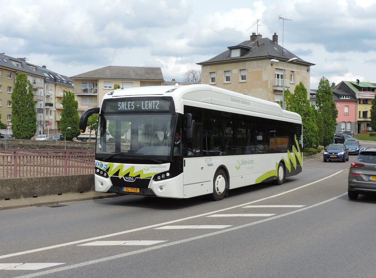 SL 7715, VDL Citea 120 SLF E, am 20. Mai 2021 in Bettembourg abgelichtet.