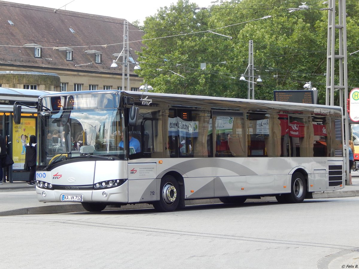 Solaris Urbino 10,9 der Verkehrsbetriebe Karlsruhe in Karlsuhe am 22.06.2018