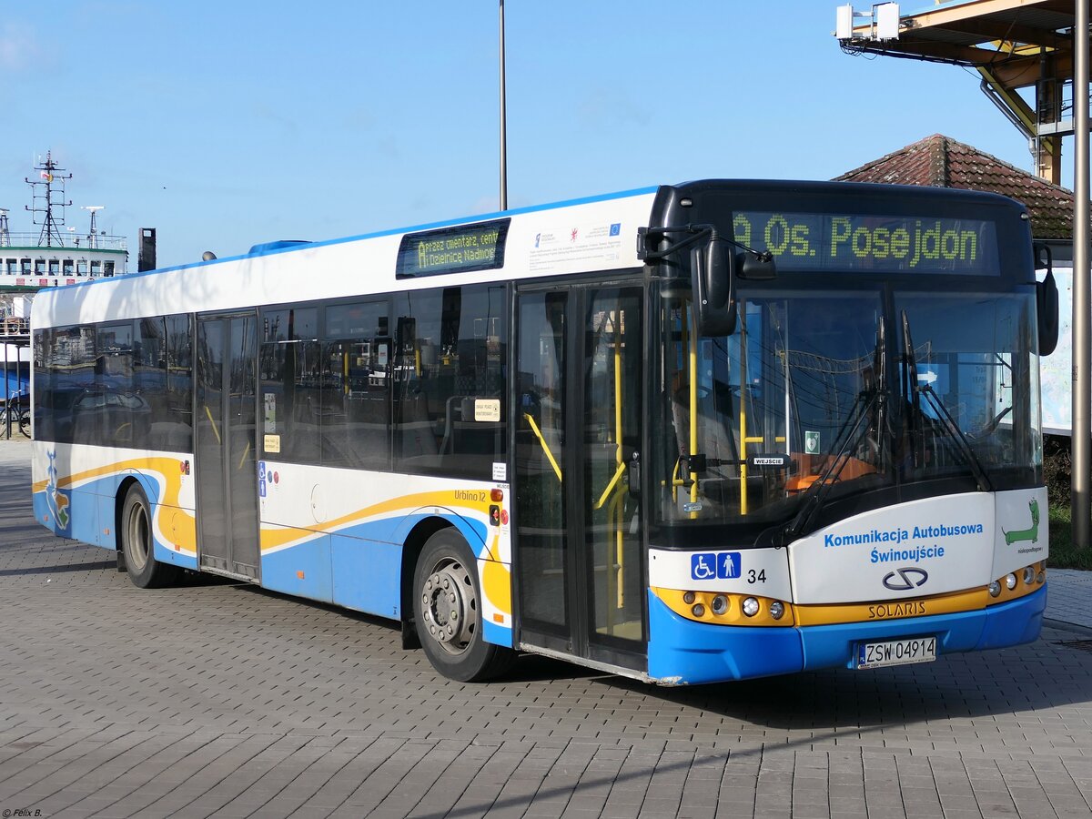 Solaris Urbino 12 von Komunikacja Autobusowa Świnoujście in Świnoujście/Swindemünde am 13.02.2024