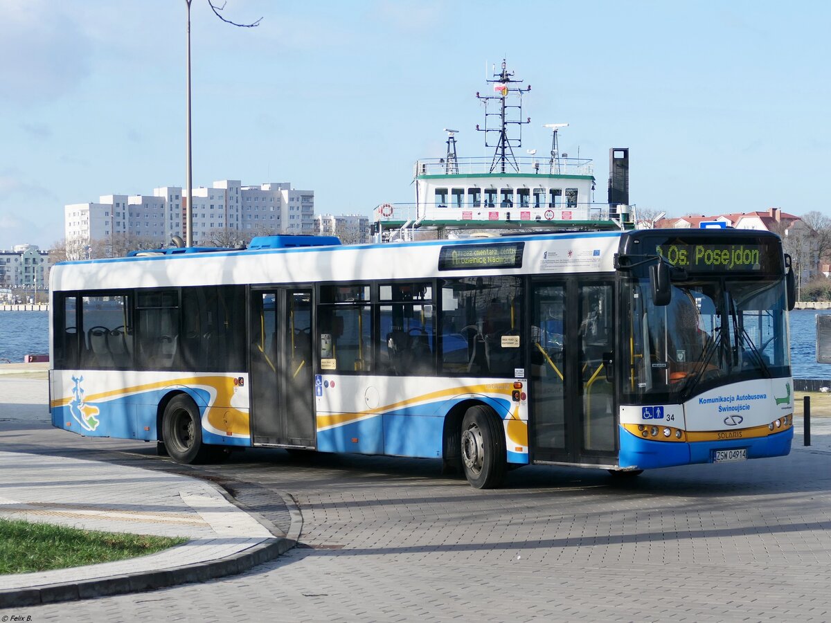 Solaris Urbino 12 von Komunikacja Autobusowa Świnoujście in Świnoujście/Swindemünde am 13.02.2024