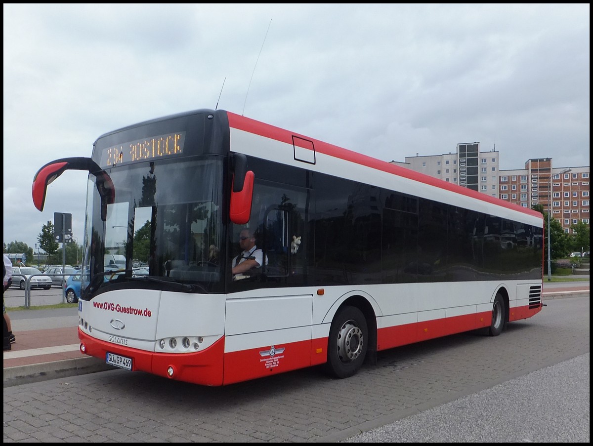 Solaris Urbino 12 der Omnibusverkehrsgesellschaft Gstrow (OVG) in Rostock am 25.06.2013