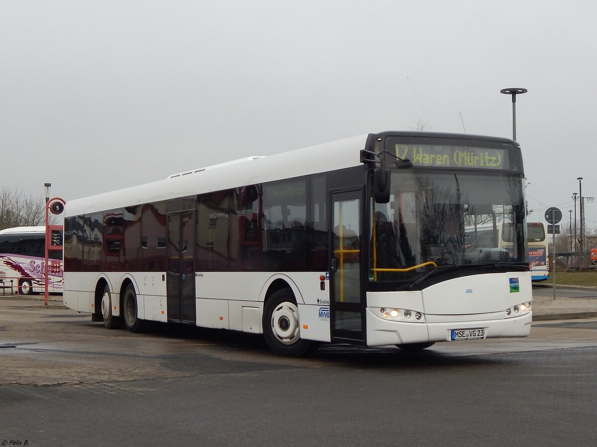 Solaris Urbino 15 der MVVG in Neubrandenburg am 02.02.2019