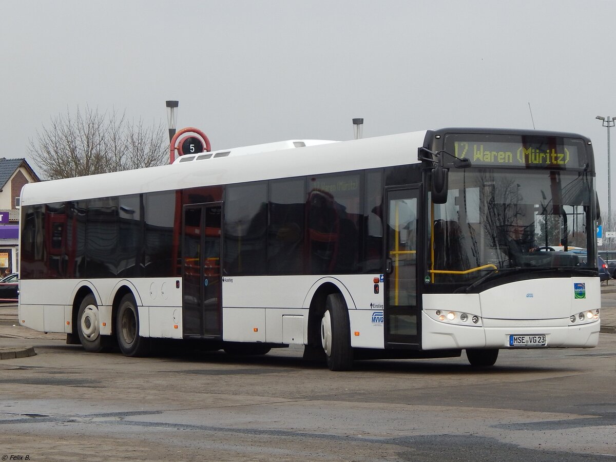 Solaris Urbino 15 der MVVG in Neubrandenburg am 02.02.2019