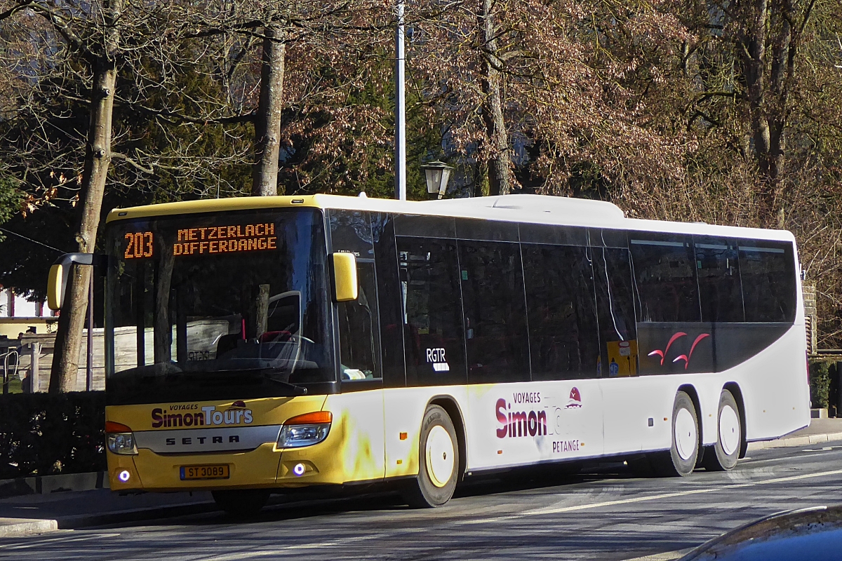 ST 3089, Setra S 418 LE von Simon Tours, gesehen in den Straßen der Stadt Luxemburg  18.02.2019