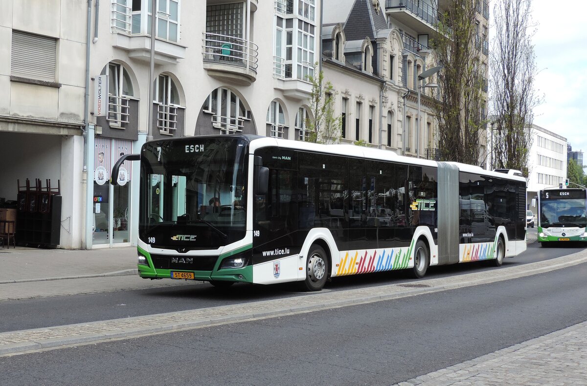 ST 4659, M.A.N Lion's City 18 Hybridbus, Wagen 149, am 20. Mai 2021 auf der Linie 7 beim Hauptbahnhof abgelichtet.