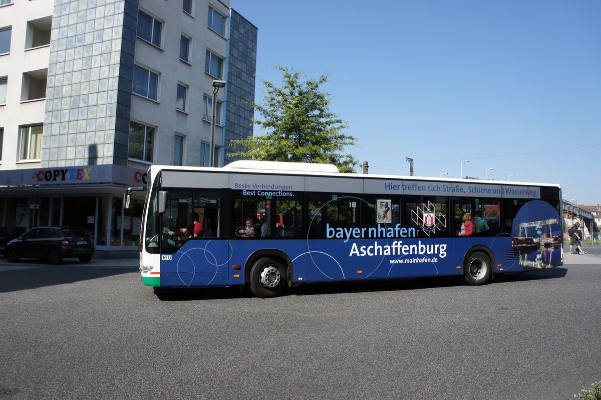 Stadtbus Aschaffenburg / Verkehrsgemeinschaft am Bayerischen Untermain (VAB): Mercedes-Benz Citaro Facelift der Stadtwerke Aschaffenburg Verkehrs-GmbH (STWAB), aufgenommen im September 2016 in der Nähe vom Hauptbahnhof in Aschaffenburg.