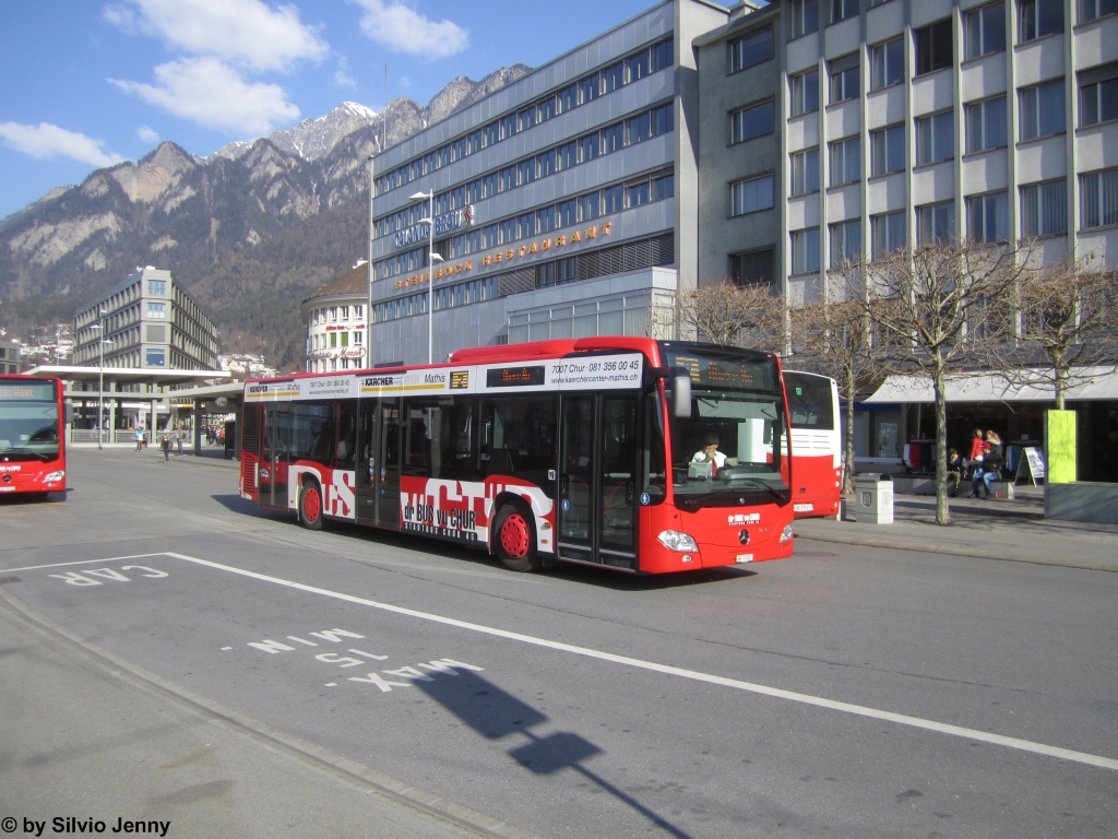 Stadtbus Chur Nr. 1 (Mercedes Citaro C2 O530) am 23.3.2015 beim Bhf. Chur.