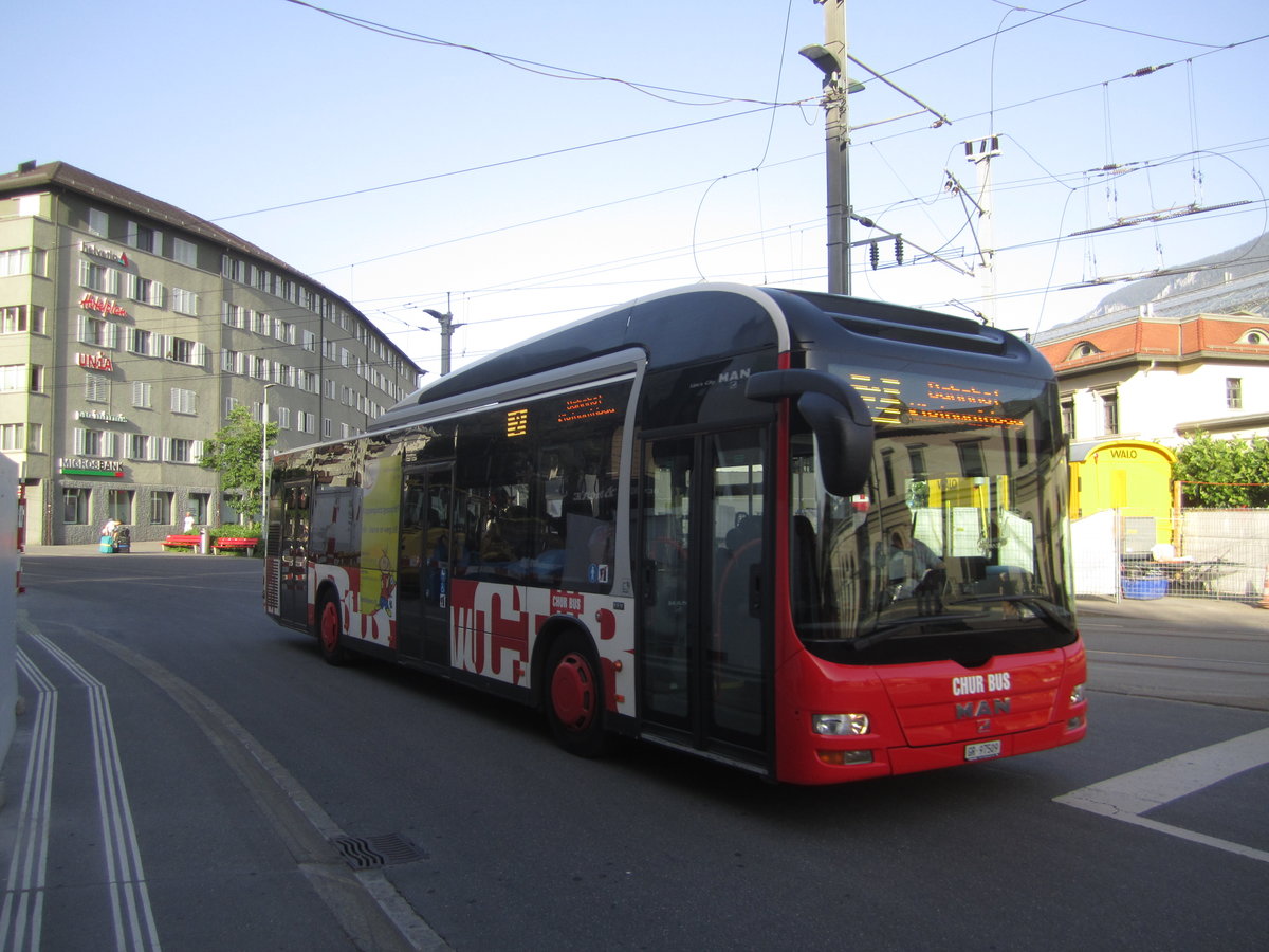 Stadtbus Chur Nr. 9 (MAN A21 Lion's City) am 27.6.2019 beim Bhf. Chur