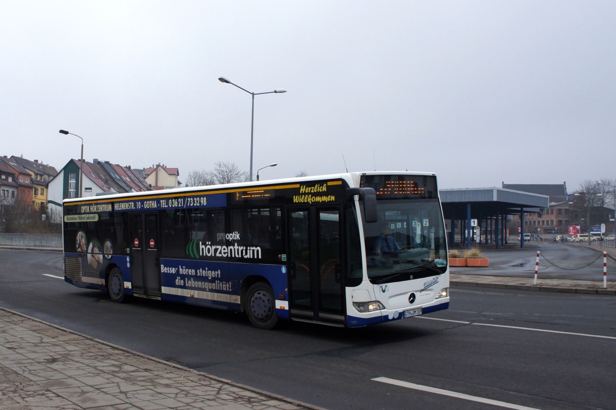 Stadtbus Gotha: Mercedes-Benz Citaro Facelift (Wagennummer 109) des Omnibusbetriebes Wolfgang Steinbrück, aufgenommen im März 2016 am Zentralen Omnibusbahnhof in Gotha.