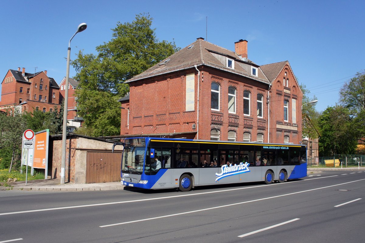 Stadtbus Gotha: Mercedes-Benz Citaro Facelift L (Wagennummer 122) des Omnibusbetriebes Wolfgang Steinbrück, aufgenommen im Mai 2016 am Zentralen Omnibusbahnhof in Gotha.