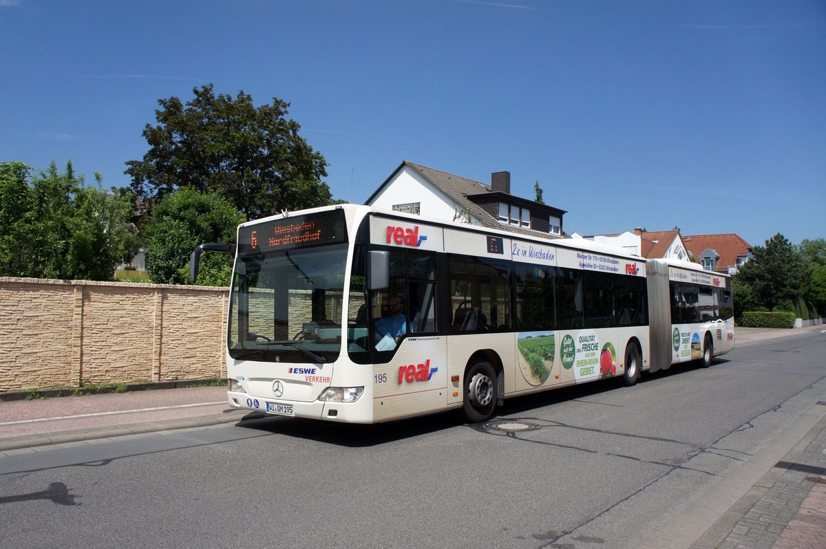 Stadtbus Mainz / Stadtbus Wiesbaden: Mercedes-Benz Citaro Facelift G der ESWE Wiesbaden, aufgenommen im Juni 2016 in Mainz-Bretzenheim.