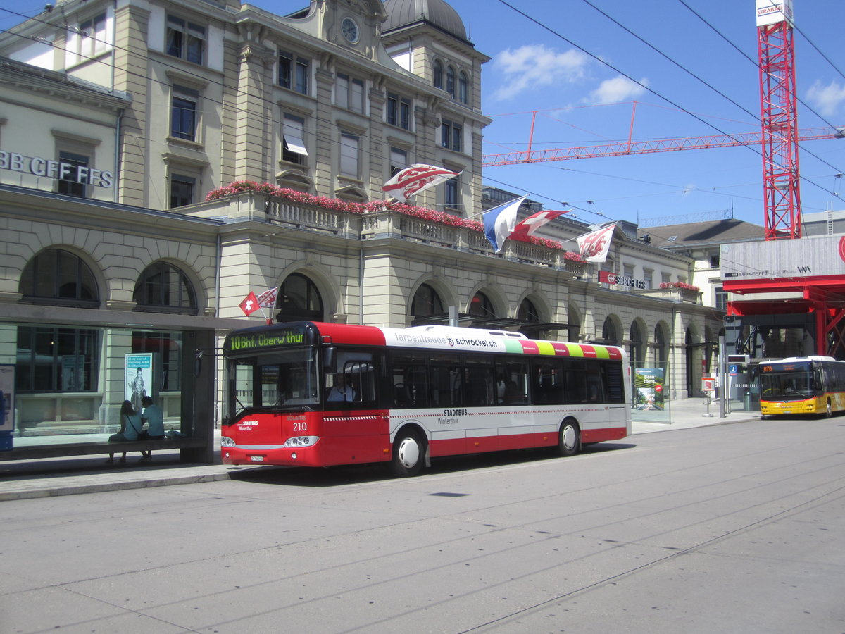 Stadtbus Winterthur Nr. 210 (Solaris Urbino 12) am 1.8.2019 beim Hauptbahnhof