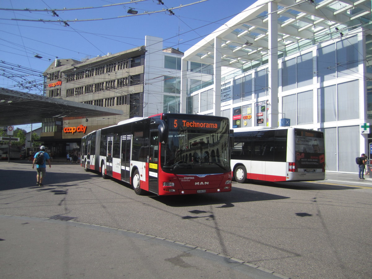Stadtbus Winterthur Nr. 358 (MAN A40 Lion's City GL) am 8.8.2020 beim Hauptbahnhof