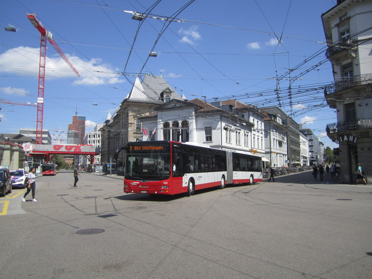 Stadtbus Winterthur Nr. 364 (MAN A40 Lion's City GL) am 1.8.2019 beim Hauptbahnhof