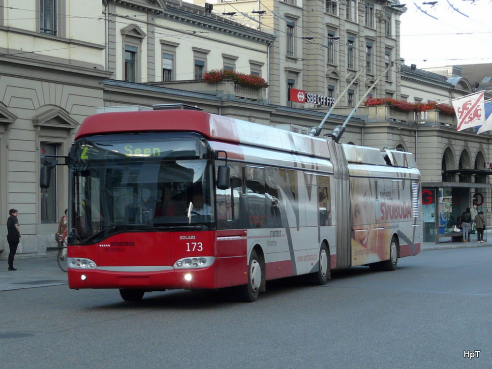 Stadtbus Winterthur - Solaris Trolley  Nr.173  unterwegs am 17.10.2013