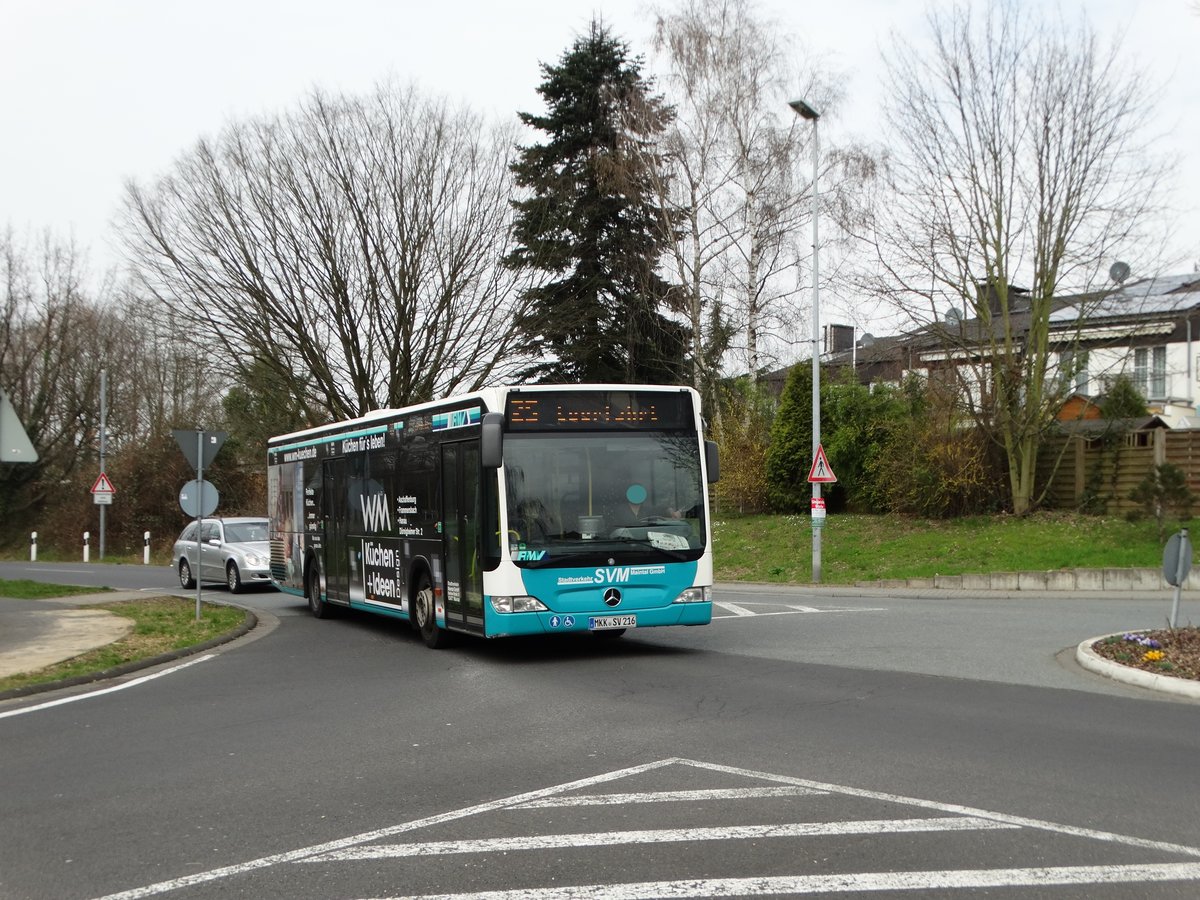 Stadtverkehr Maintal Mercedes Benz Citaro 1 Facelift am 15.03.17 in Hochstadt auf der Linie 25 mit neuer Vollwerbung