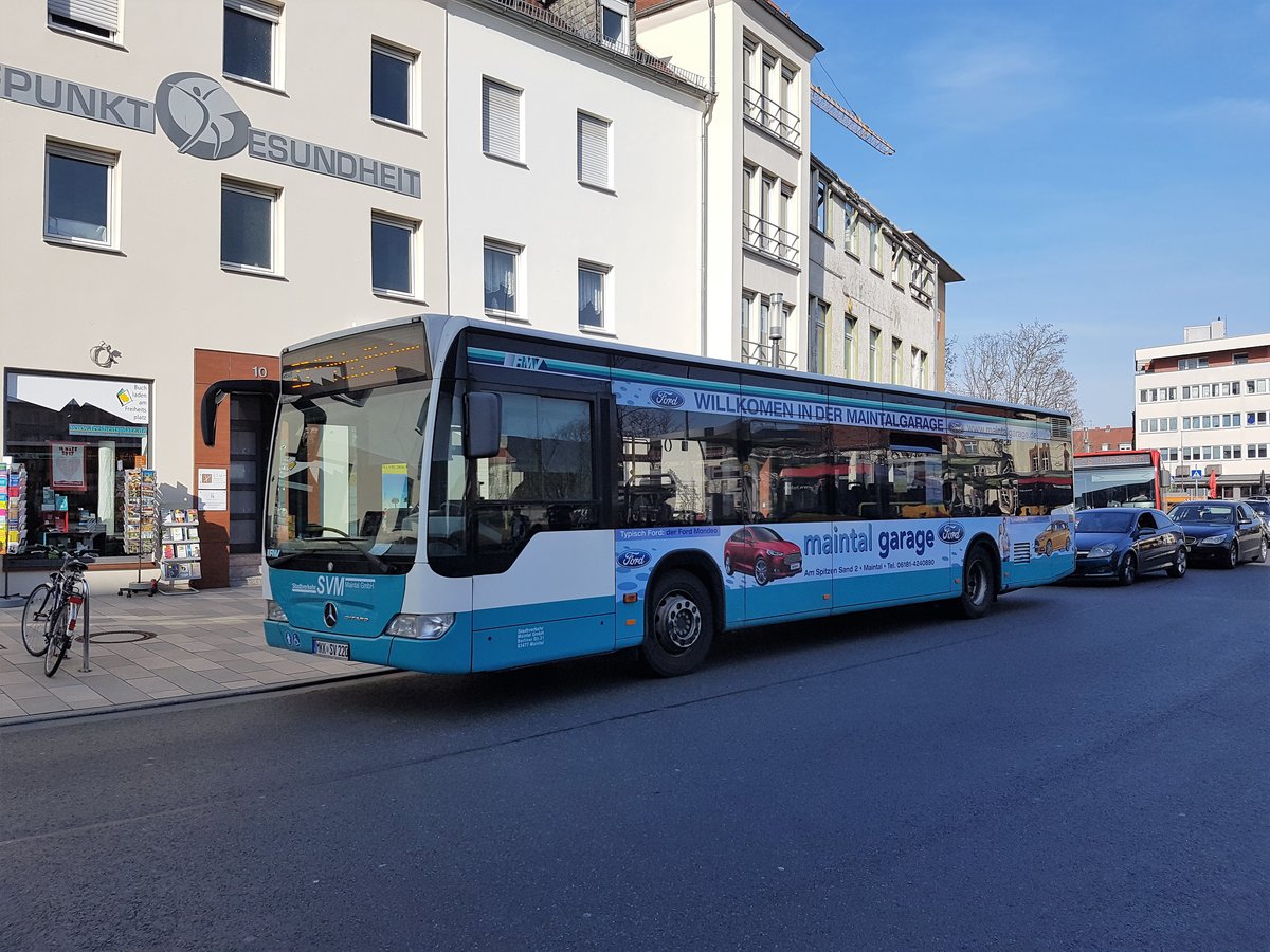 Stadtverkehr Maintal Mercedes Benz Citaro 1 Facelift am 16.03.17 in Hanau Freiheitsplatz