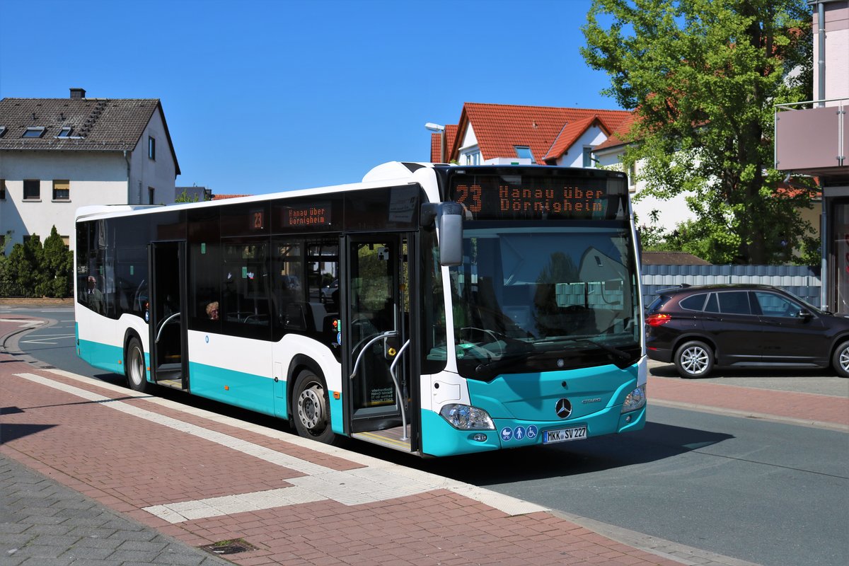 Stadtverkehr Maintal Mercedes Benz Citaro 2 Wagen 227 am 30.04.19 in Maintal Bischofsheim