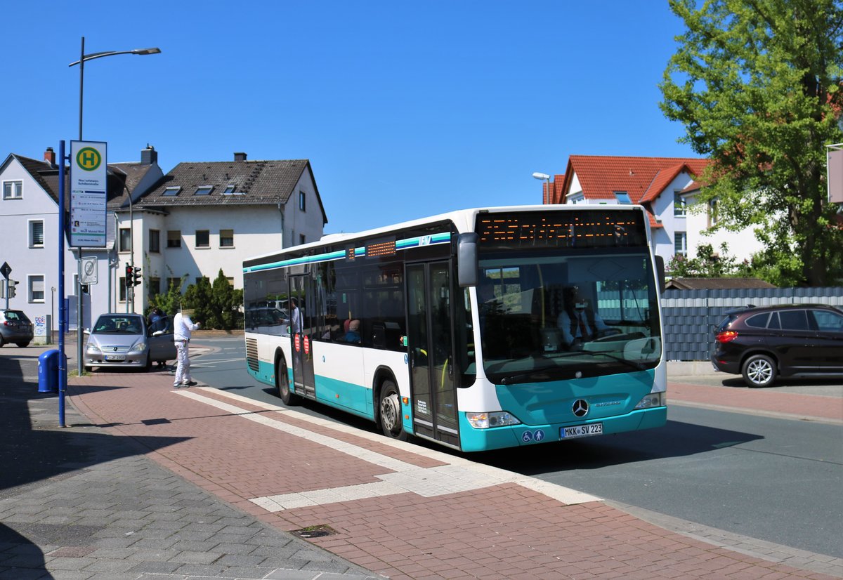 Stadtverkehr Maintal Mercedes Benz Citaro 1 Faelift Wagen 223 am 30.04.19 in Maintal Bischofsheim