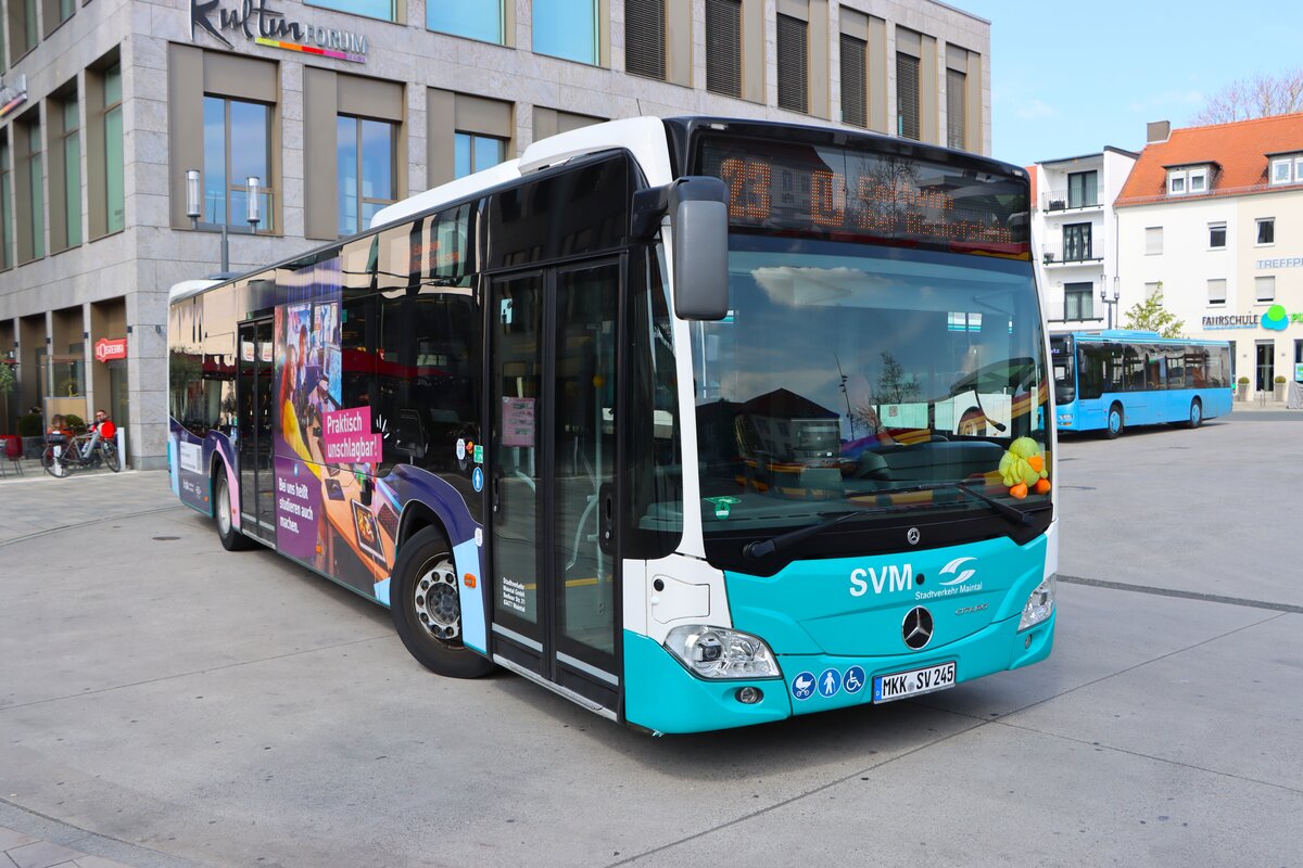 Stadtverkehr Maintal Mercedes Benz Citaro 2 am 14.04.26 in Hanau Freiheitsplatz