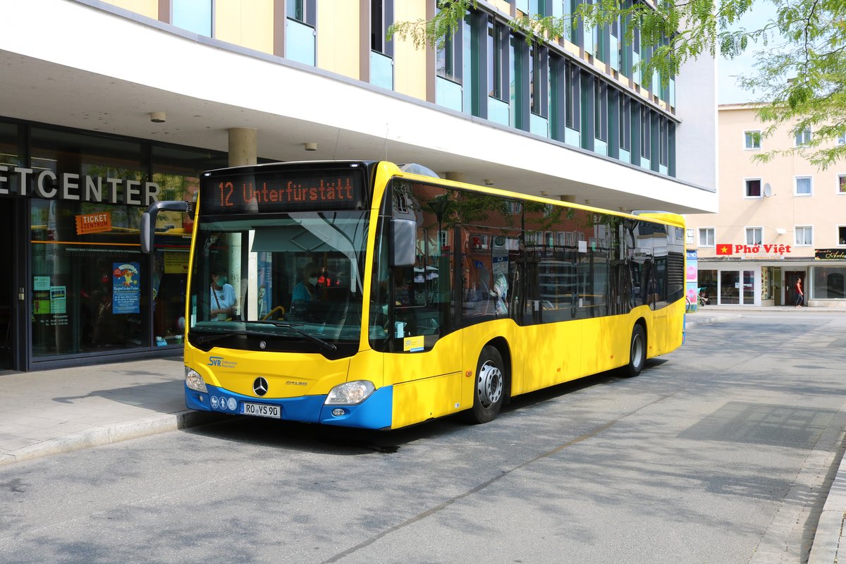 Stadtverkehr Rosenheim Mercedes Benz Citaro 2 am 13.08.20 in der Stadtmitte