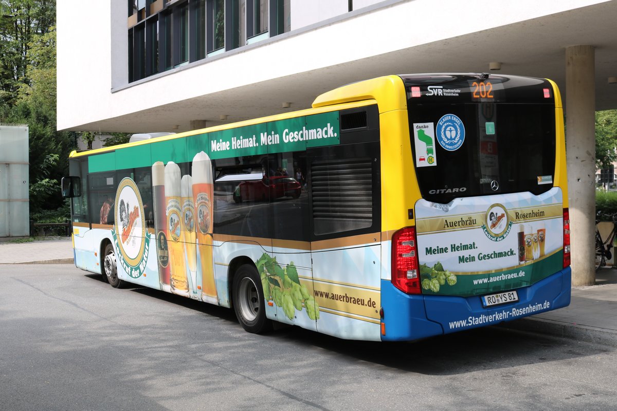 Stadtverkehr Rosenheim Mercedes Benz Citaro 2 am 13.08.20 in der Stadtmitte