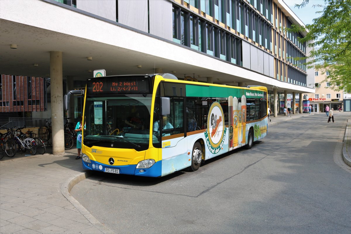 Stadtverkehr Rosenheim Mercedes Benz Citaro 2 am 13.08.20 in der Stadtmitte