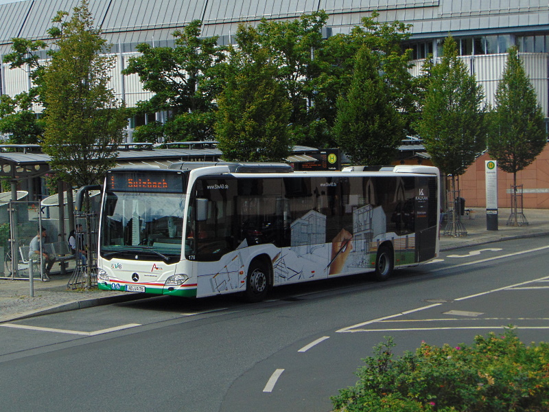 Stadtwerke Aschaffenburg / Wagen 176 (AB-VA 76) / Aschaffenburg, Luitpoldstr. (Hst Stadthalle) / Mercedes-Benz O 530 C2 / Aufnahemdatum: 02.07.2020 / Werbung: Kalkan Immobilien