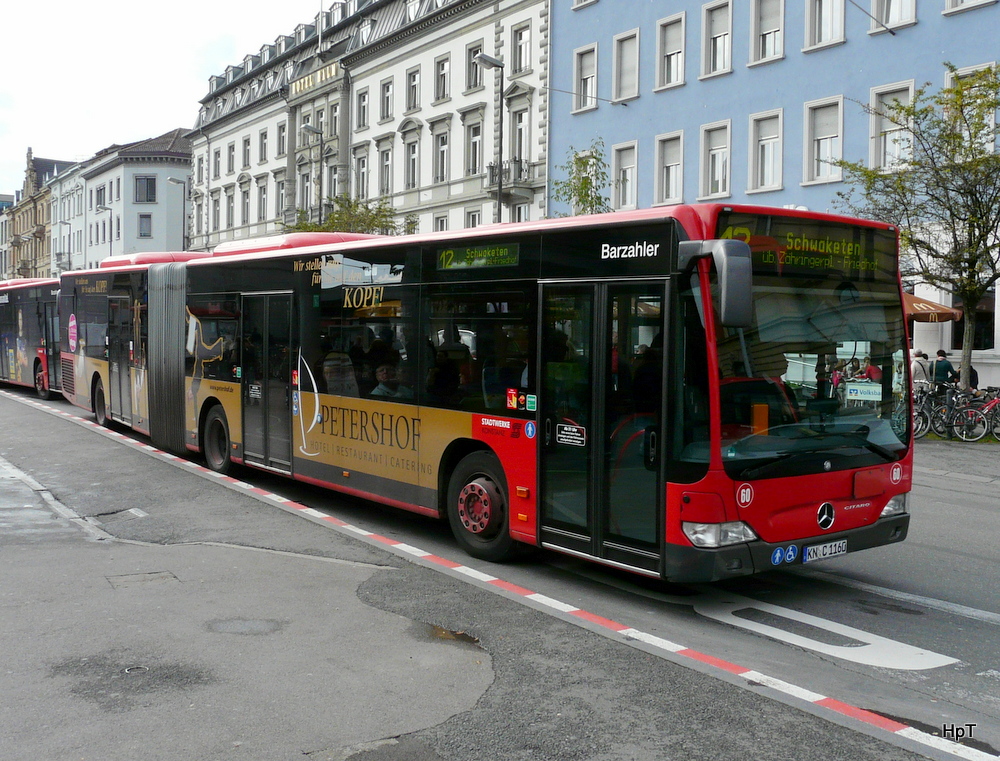 Stadtwerke Konstanz - Mercedes Citaro  Nr.60  KN.C 1160 unterwegs auf der Linie 12 in Konstanz am 15.10.2013