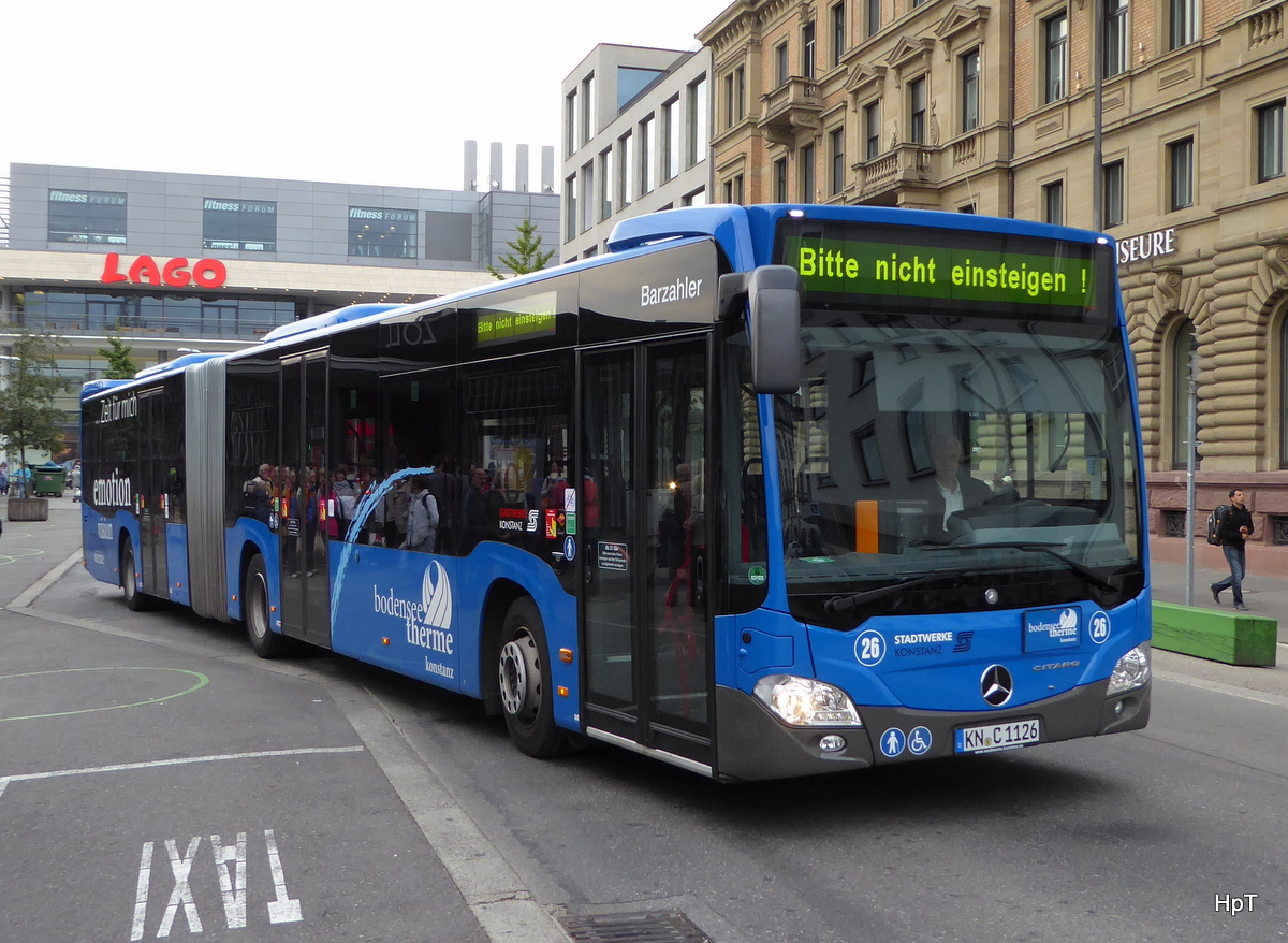 Stadtwerke Konstanz - Mercedes Citaro Nr.26 KN.C 1126 unterwegs in der Stadt Konstanz am 22.09.2015