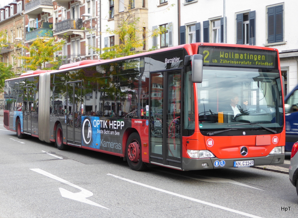 Stadtwerke Konstanz - Mercedes Citaro Nr.49  KN.C 1149 unterwegs auf der Linie 2 in der Stadt Konstanz am 22.09.2015