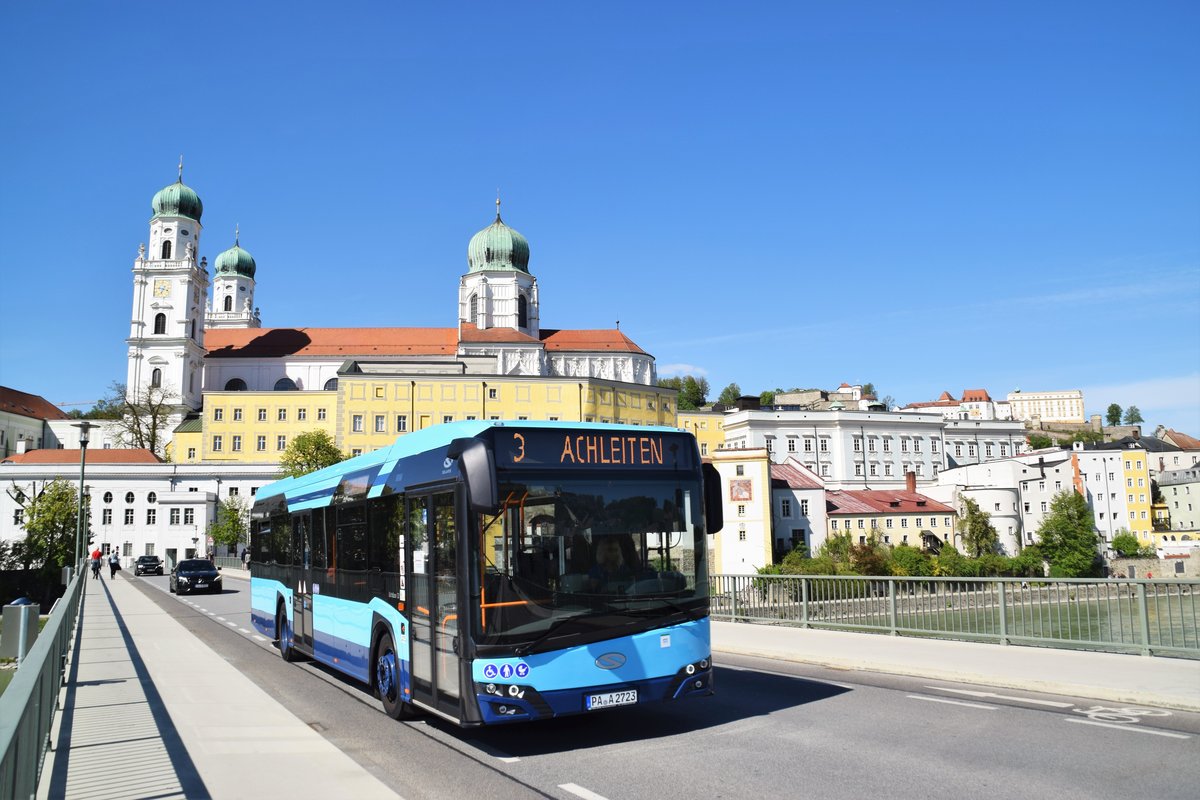 Stadtwerke Passau
Wagen 23
Solaris Urbino 12 IV Facelift
Baujahr 2020

Innbrücke, April 2020
