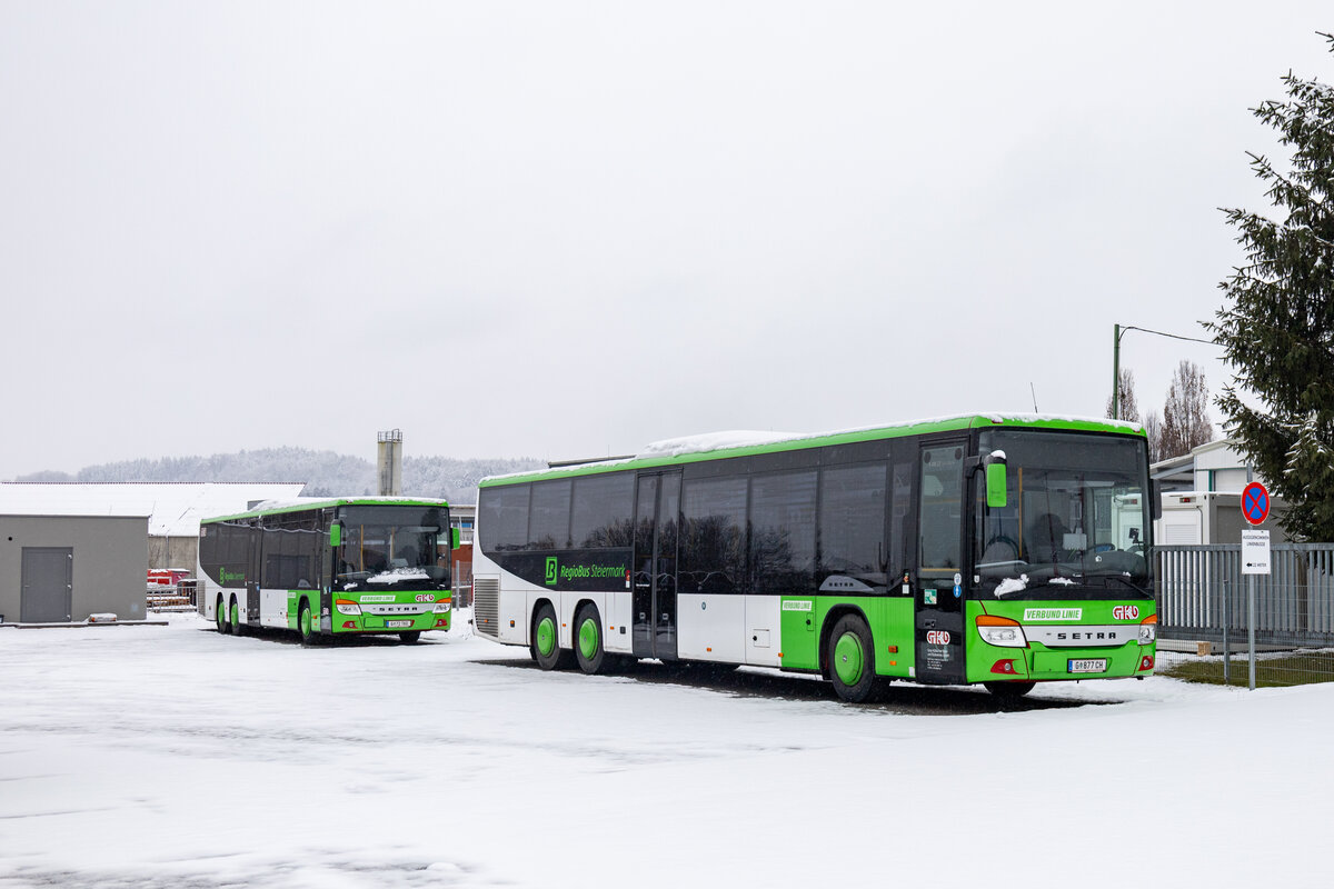 Stainz. Am 25. Dezember 2025 stehen am 1. Weihnachtsfeiertag zahlreiche GKB-Busse abgestellt am Busbetriebshof.