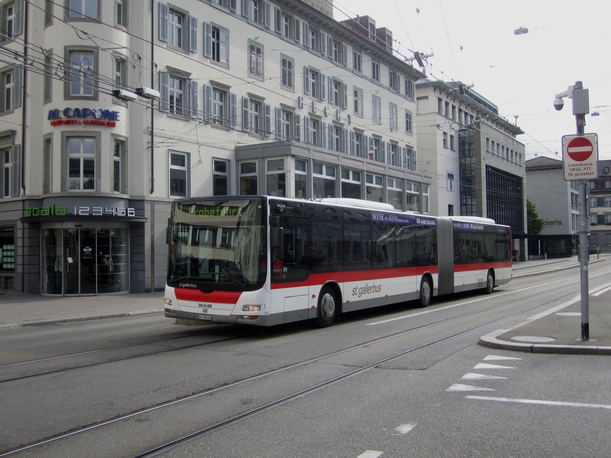 St.Gallerbus (VBSG) Nr. 284 (MAN A23 Lion's City GL) am 23.6.2019 bei der Haltestelle Marktplatz