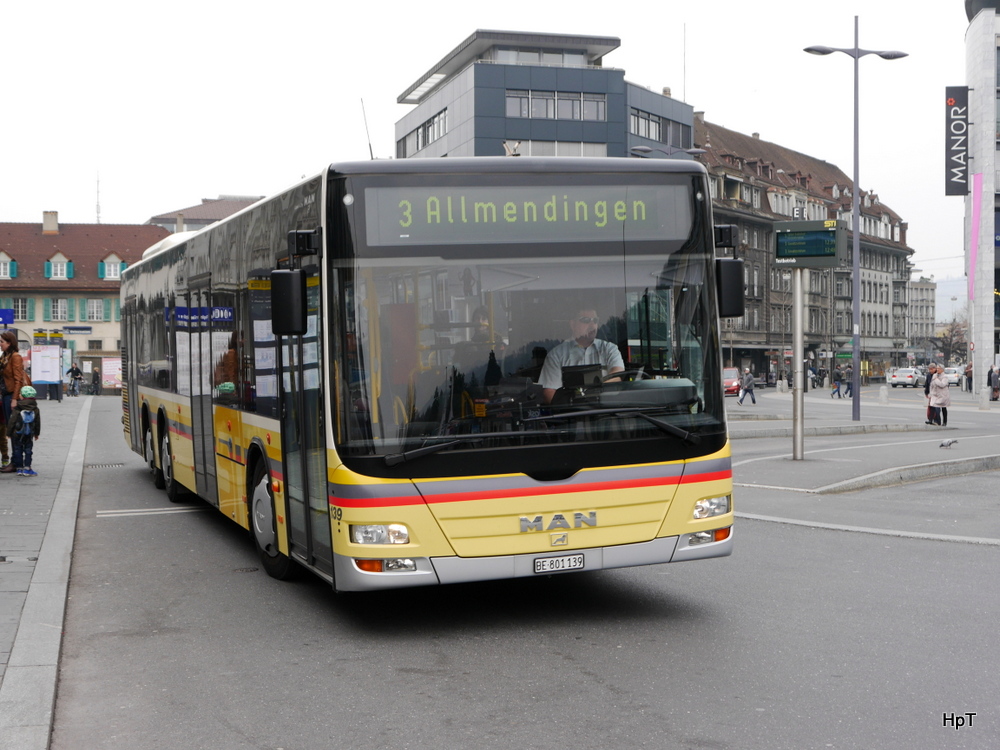 STI - MAN Lion`s City Nr.139  BE  801139 bei den Bushaltestellen vor dem Bahnhof Thun am 15.03.2014