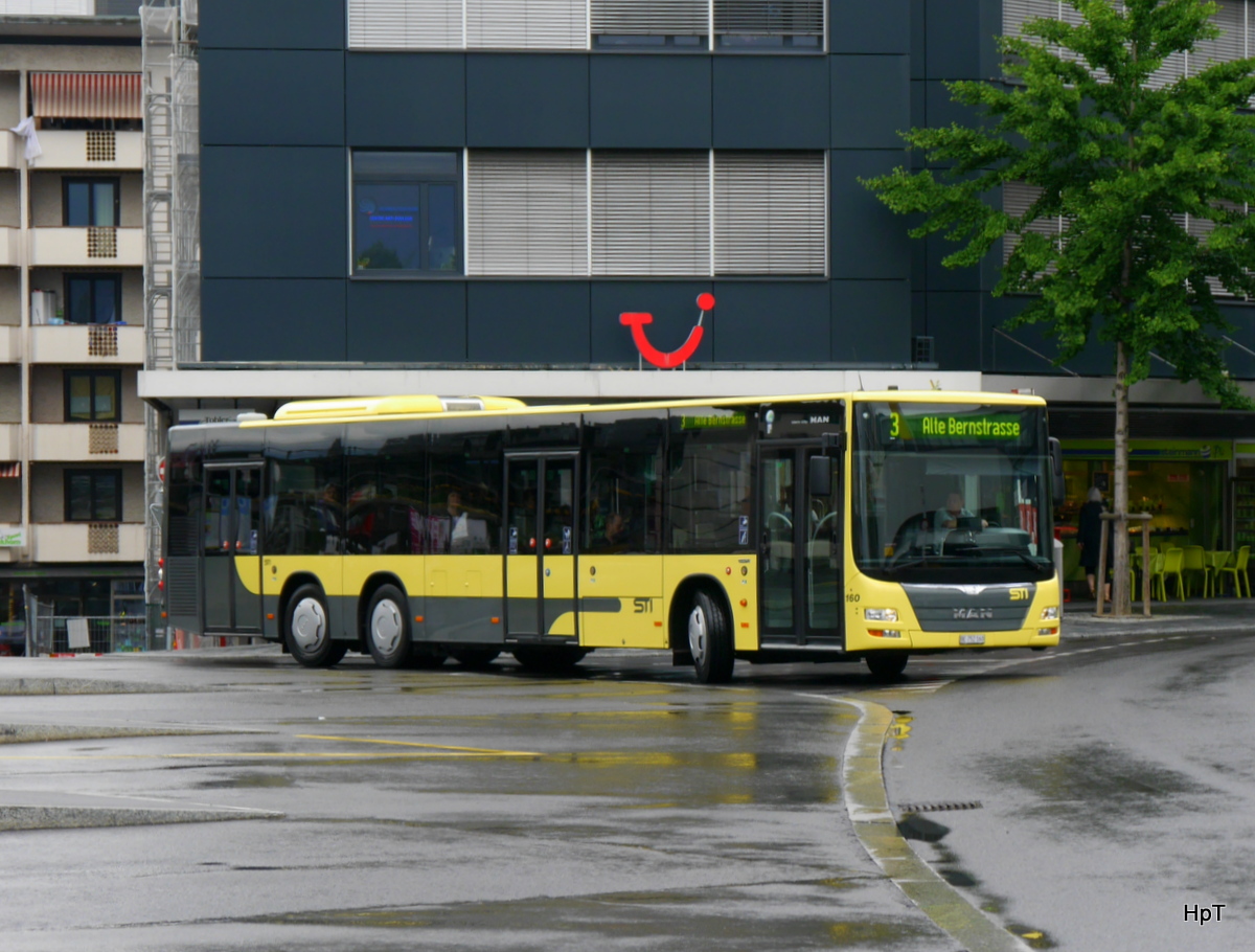 STI - MAN Lion`s City Nr.160 BE 752160 unterwegs auf der Linie 3 in Thun am 21.06.2015