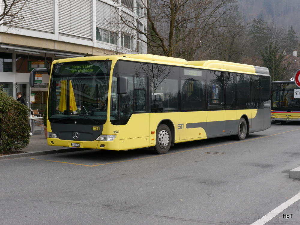 STI - Mercedes Citaro  Nr.154  BE 801154 bei den Bushaltestellen vor dem Bahnhof Thun am 15.03.2014