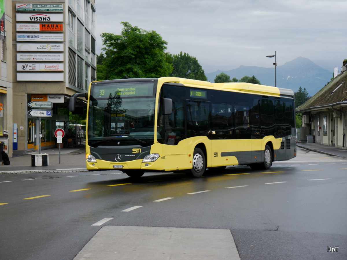 STI - Mercedes Citaro  Nr.157  BE 752157 unterwegs auf der Linie 33 in Thun am 21.06.2015