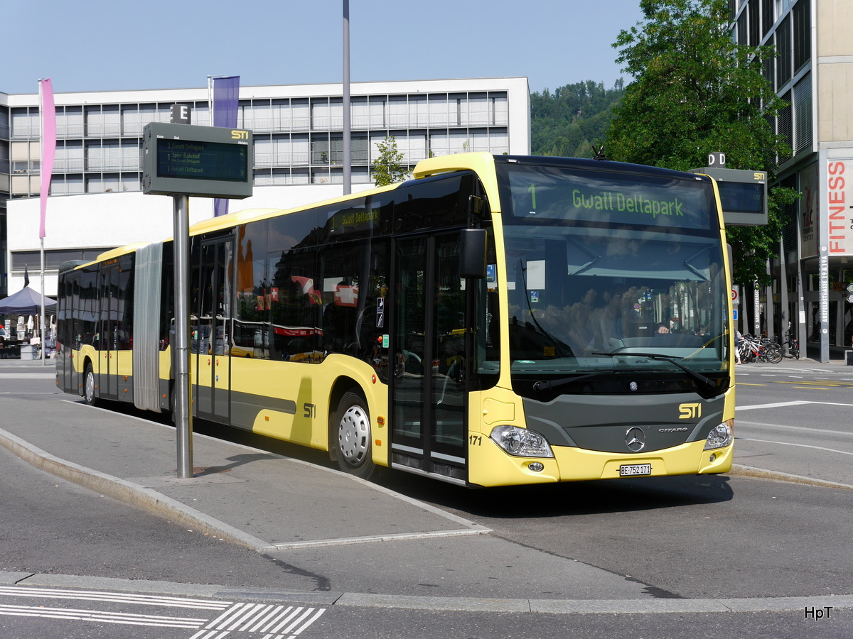 STI - Mercedes Citaro  Nr.171  BE 752171 unterwegs auf der Linie 1 in Thun am 24.07.2015