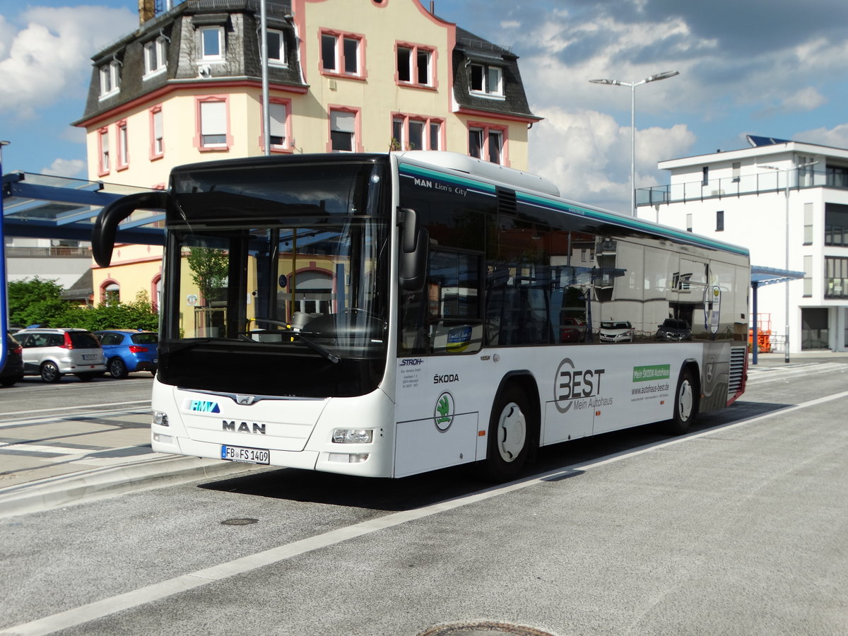 Stroh Bus MAN Lions City am 04.06.17 am neuen Busbahnhof in Bad Vilbel