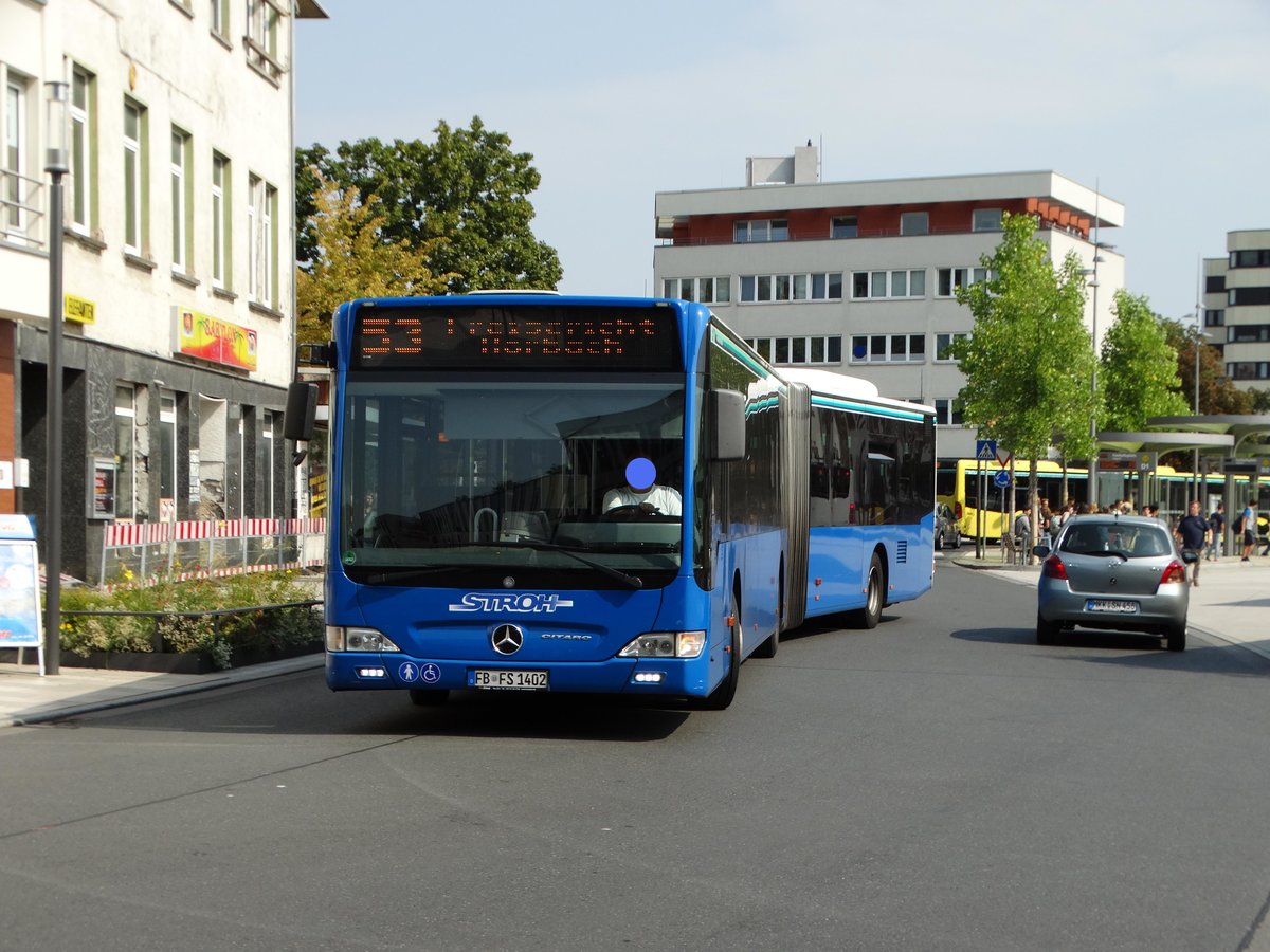 Stroh Bus Mercedes Benz Citaro 1 Facelift G am 09.09.16 in Hanau Freiheitsplatz 