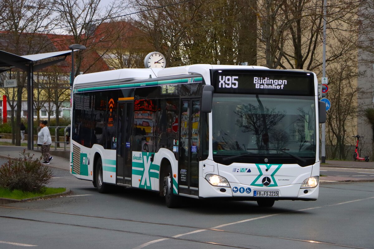 Stroh Bus Mercedes Benz Citaro 2 auf der Linie RMV Schnellbuslinie X95 am 13.03.26 in Frankfurt am Main