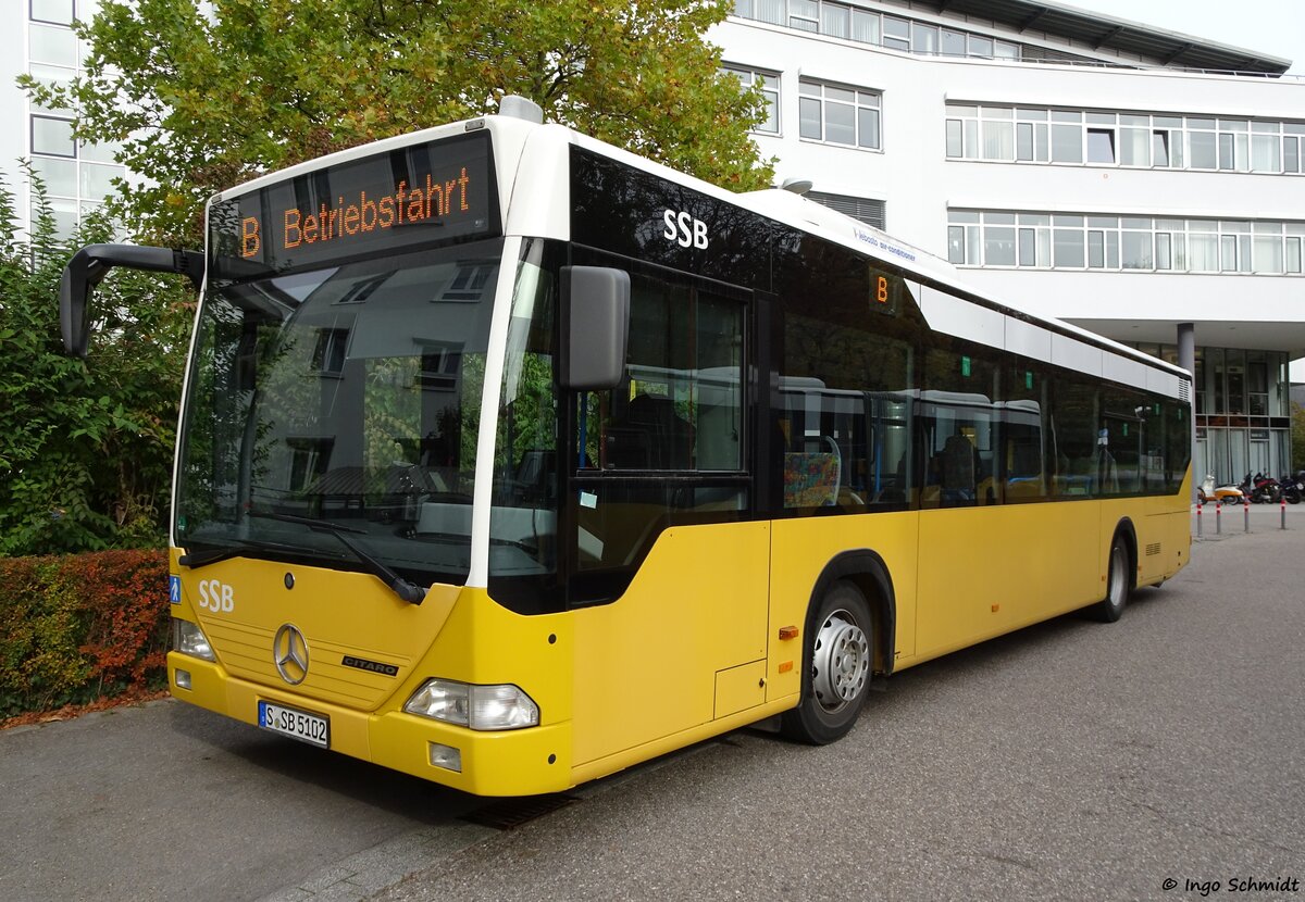 Stuttgarter Straßenbahnen (SSB) | Nr. 5102 | S-SB 5102 | Mercedes-Benz Citaro | 17.10.2016 in Stuttgart | Fahrzeug wurde 2019 ausgemustert - an Fahrschule Stößel, Darmstadt (DA-MS 621)