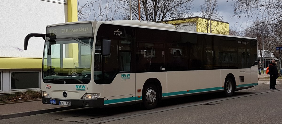SWEG Lahr ~ Leihwagen für NVW ~ Mercedes Benz O530 Citaro ~ März 2019 Ettlingen Carl Orff Schule ~ 105 Ettlingen West