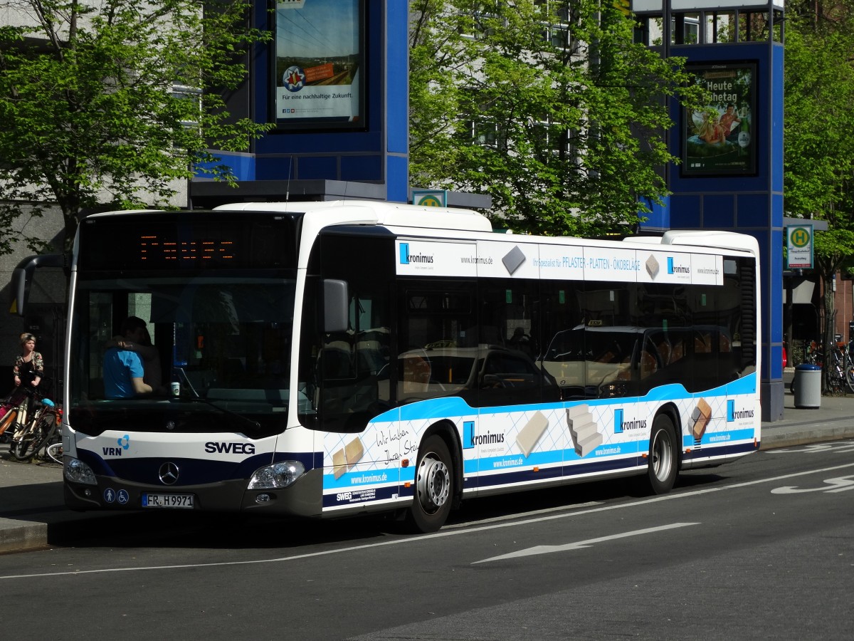 SWEG Mercedes Benz Citaro C2 (Euro6) am 24.04.15 in Mannheim Hbf