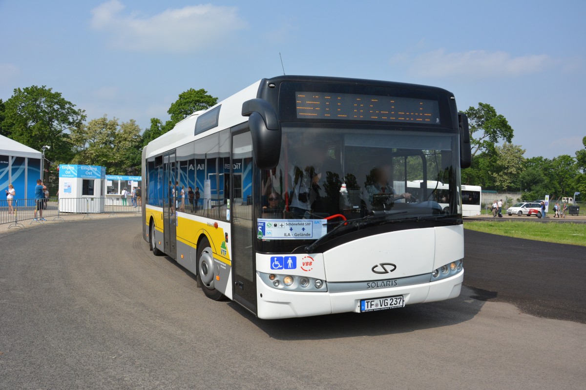 TF-VG 237 (Solaris Urbino 18) der VTF am 23.05.2014 auf ILA Sonderfahrt.