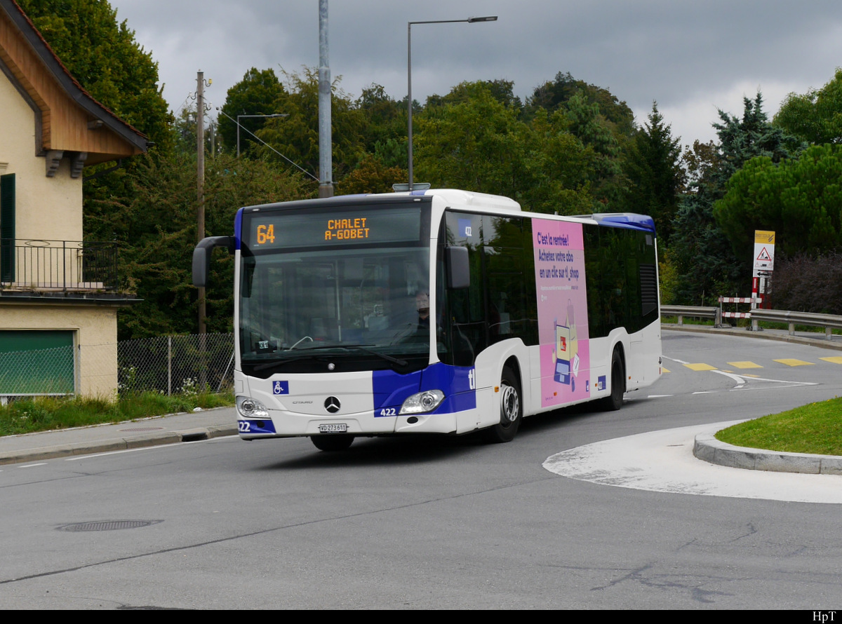 TL Lausanne - Mercedes Citaro Nr.422  VD 273611 unterwegs auf der Linie 64 in Lausanne am 06.09.2020