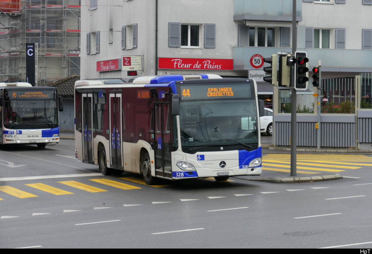 tl - Mercedes Citaro Nr.328  VD 295947 unterwegs auf der Linie 44 in Lausanne am 14.01.2026